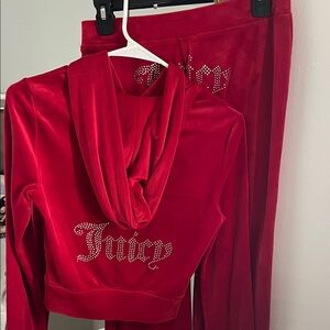 Juicy Couture Vibrant Red Velour Set